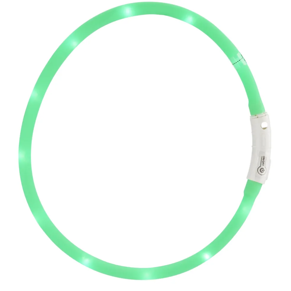 Hundhalsband LED-ljus Grön 60 cm Petzone