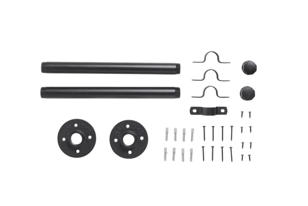 Hyllkonsol Svart 85 x 305 mm 2-pack Pipe System