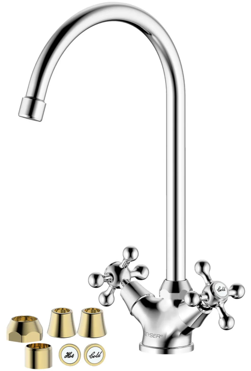 Köksblandare Magnolia Krom/Guld Geyser