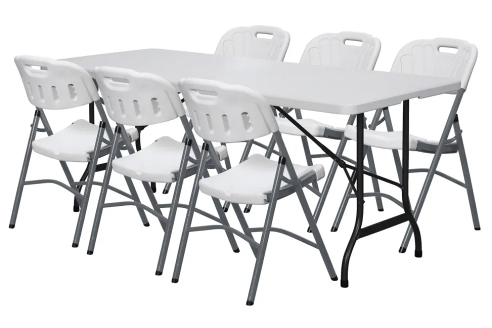 Klappstol Vit/Grå
