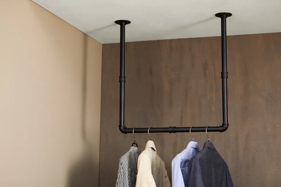 Klädstång Vägg/Tak Svart Ø25 mm Pipe System