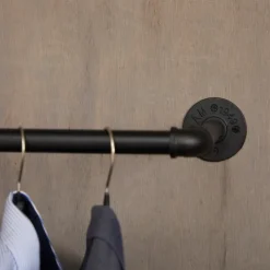 Klädstång Vägg/Tak Svart Ø25 mm Pipe System