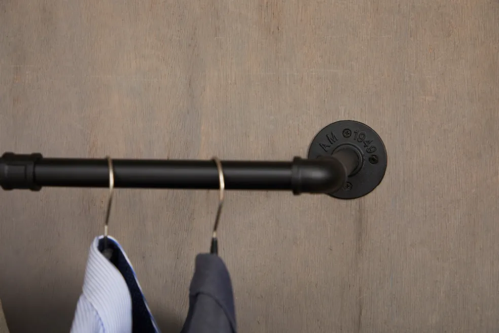 Klädstång Vägg/Tak Svart Ø25 mm Pipe System