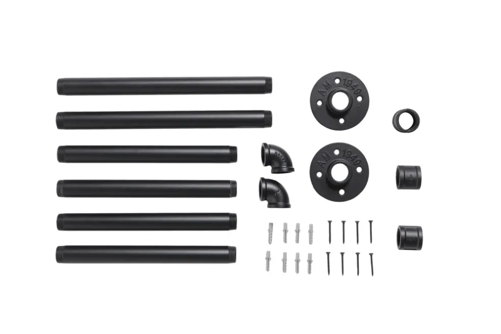 Klädstång Vägg/Tak Svart Ø25 mm Pipe System