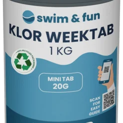 Klor veckotablett 1 kg/20 g Swim & Fun