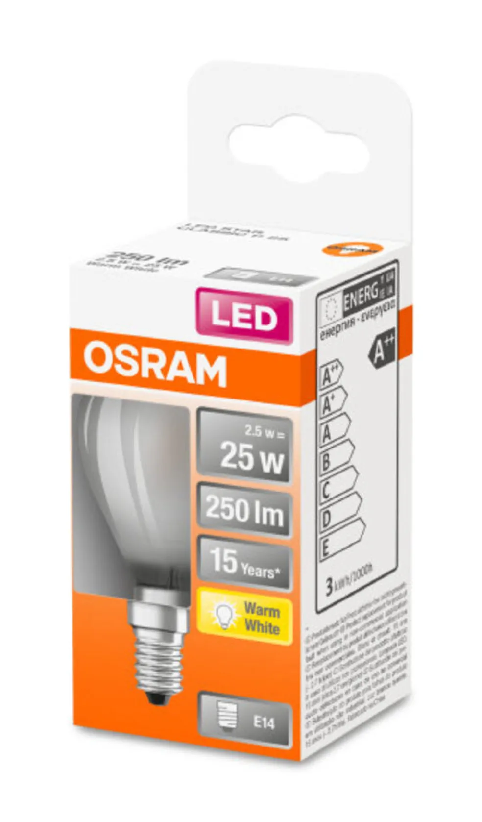 Klotlampa LED Frostad 2,5W Osram