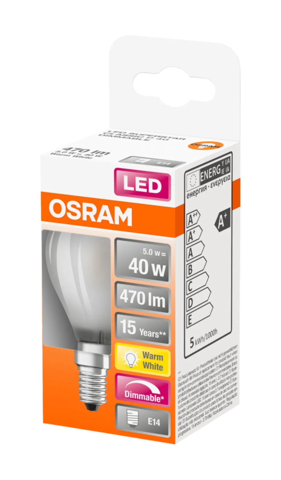 Klotlampa LED Frostad 5W Osram