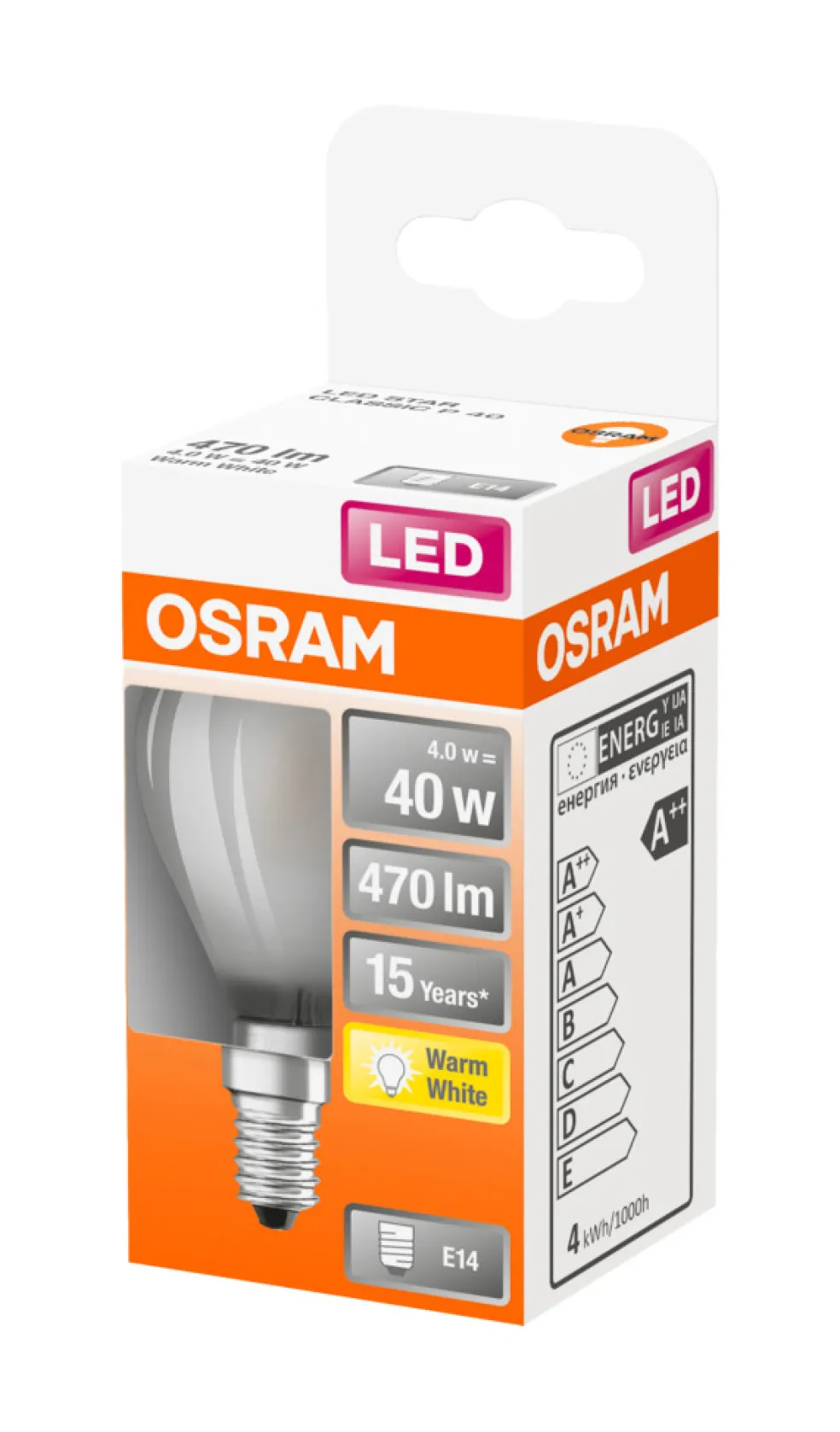 Klotlampa LED Frostad 4W Osram