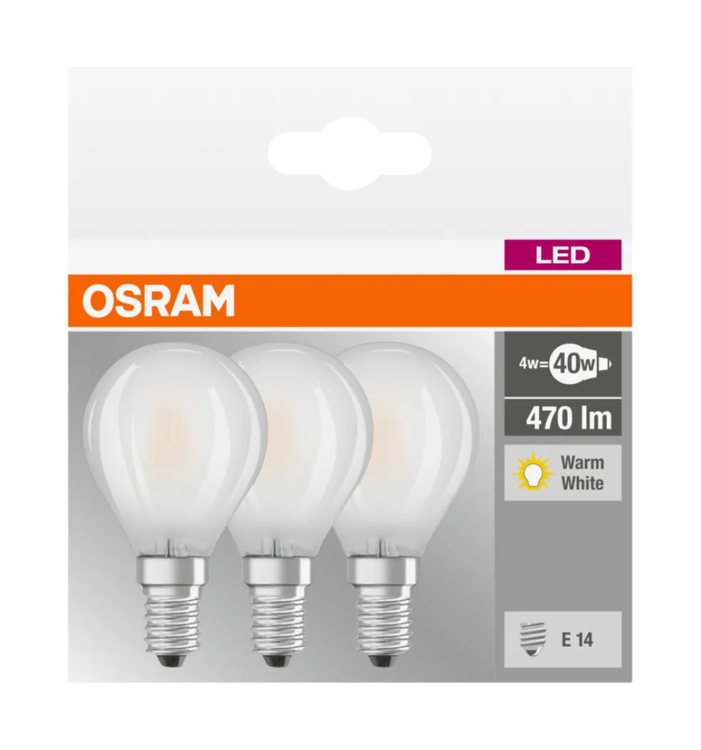 Klotlampa LED 4W 3-pack Osram