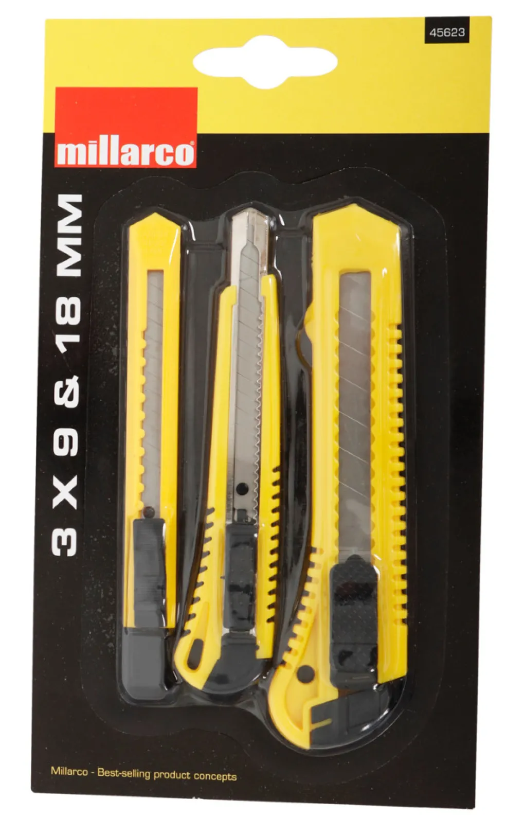 Kniv 3-pack 9/18 mm Millarco