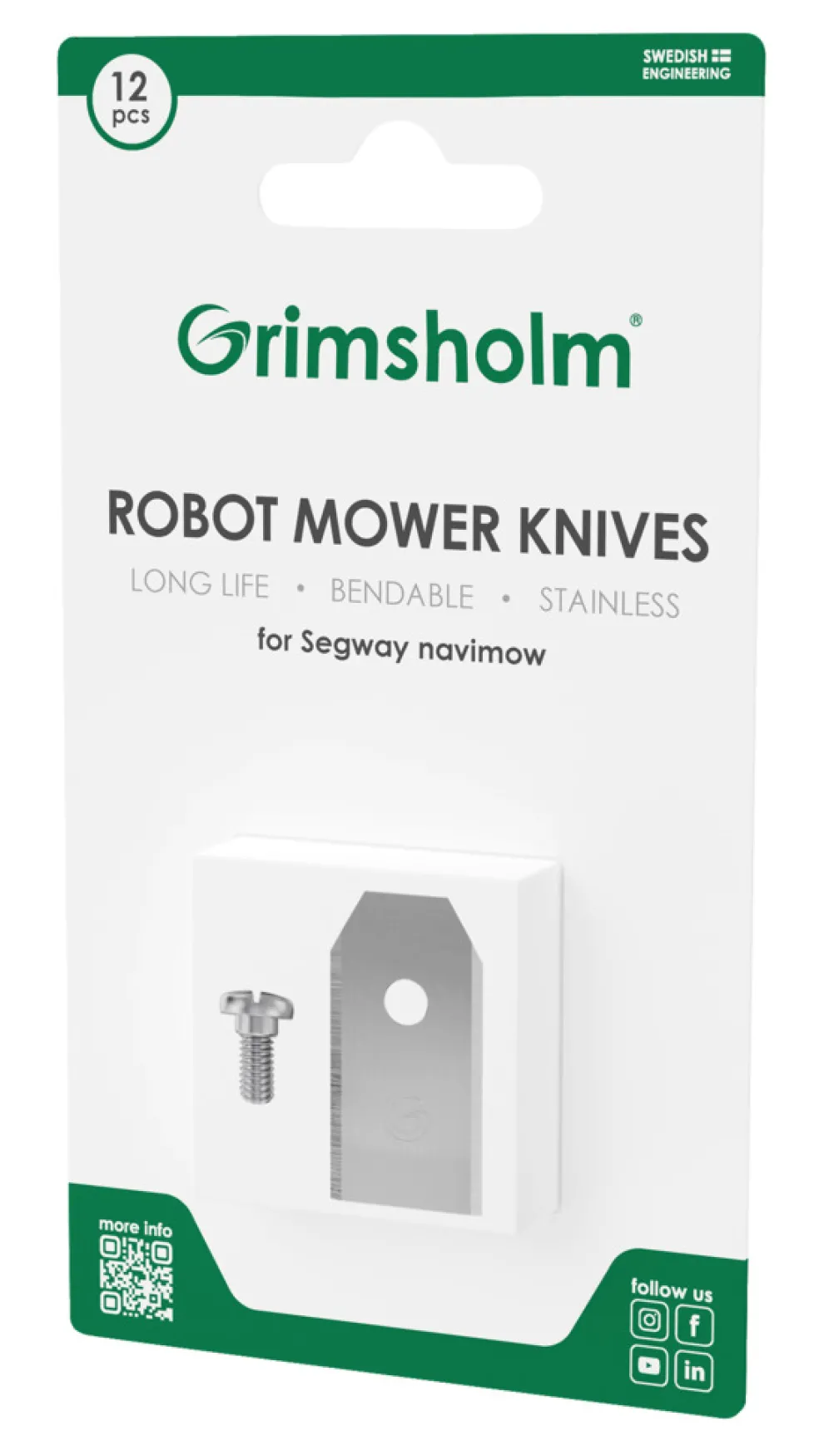 Knivar t/robotgräsklippare 12-pack Grimsholm