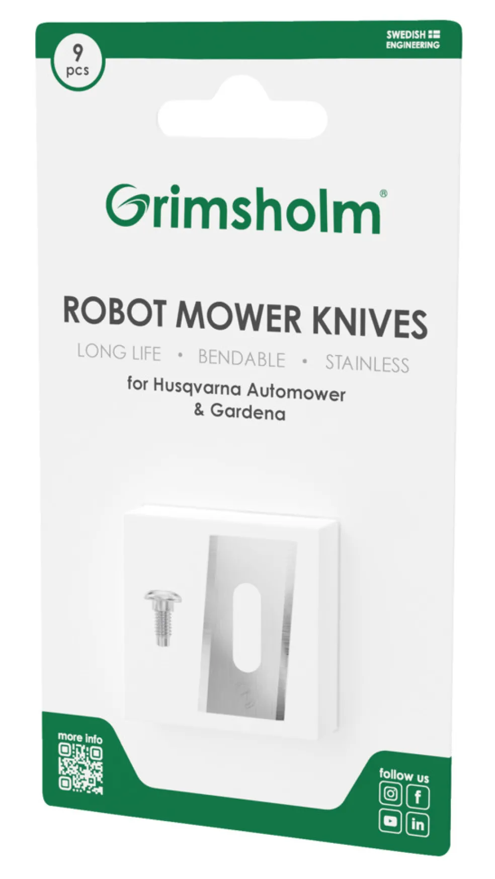 Knivar t/robotgräsklippare 9-pack Grimsholm