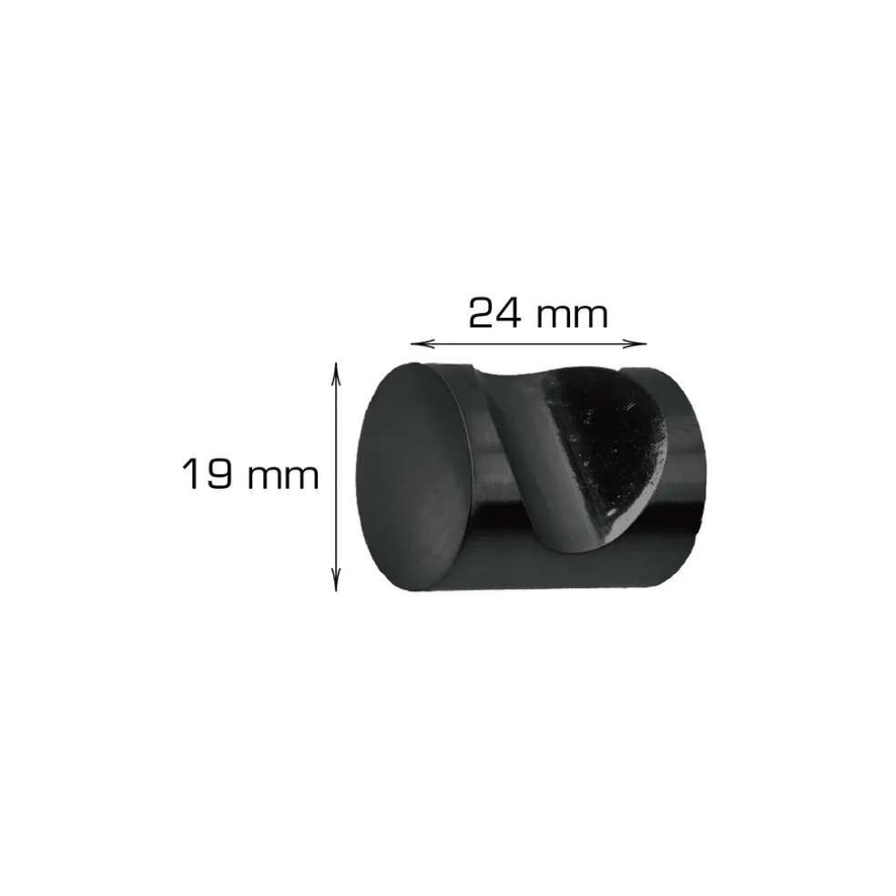 Knopp Cylinder Svart Ø19 mm 2-pack Home>it