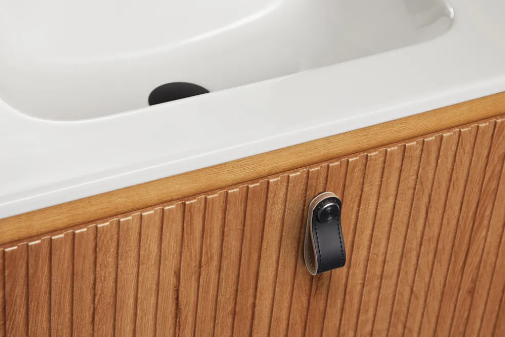 Knopp Läder Svart 2-pack