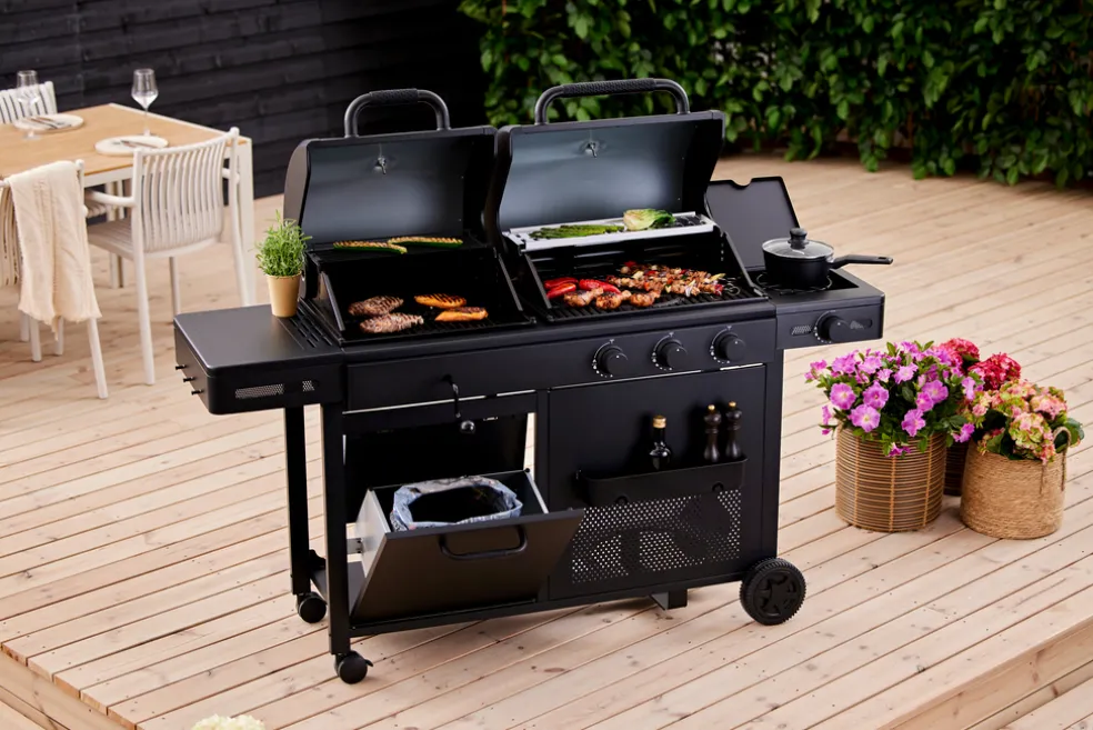 Kombigrill Gasol/Kol 3 + 1 brännare Grillexpert