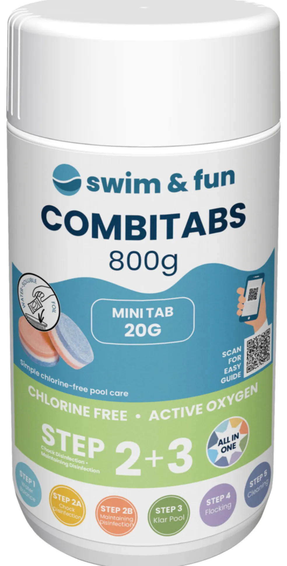 Kombitablett Klorfri 800 g Swim & Fun