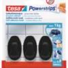 Krok Självhäftande Oval Svart 1 kg 3-pack Tesa