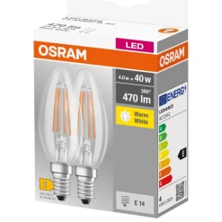 Kronlampa LED 4W E14 2-pack Osram