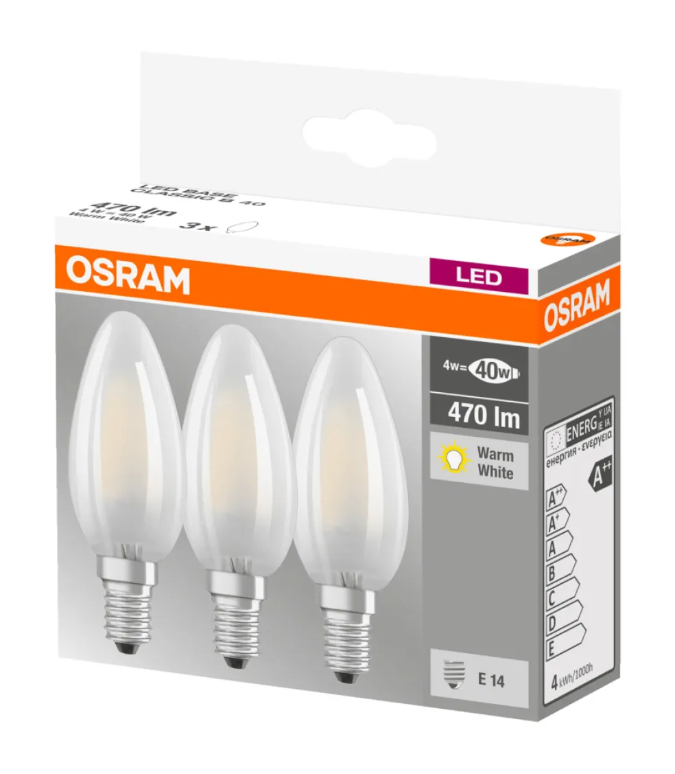 Kronlampa LED 4W 3-pack Osram