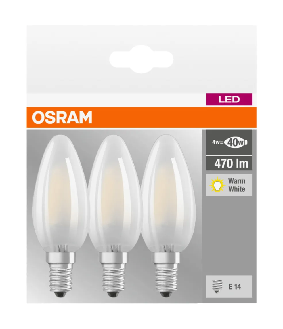 Kronlampa LED 4W 3-pack Osram