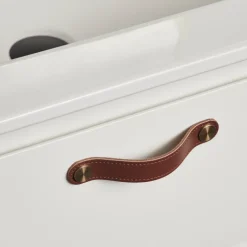 Lådhandtag Läder Brun 12,8 cm 2-pack