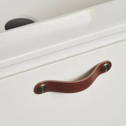 Lådhandtag Läder Brun 12,8 cm 2-pack