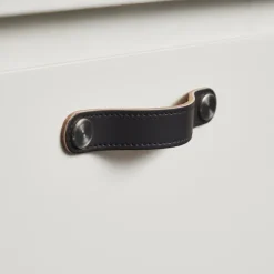 Lådhandtag Läder Svart 12,8 cm 2-pack