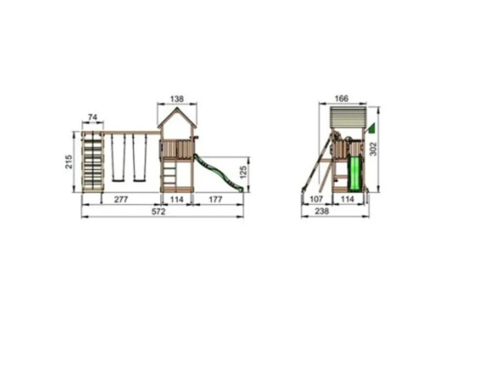 Lektorn Jungle Gym Club m/rutchkana, gungmodul & klättermodul