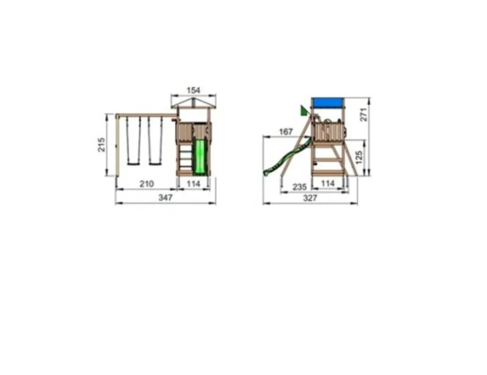 Lektorn Jungle Gym Hut m/rutschkana & gungmodul