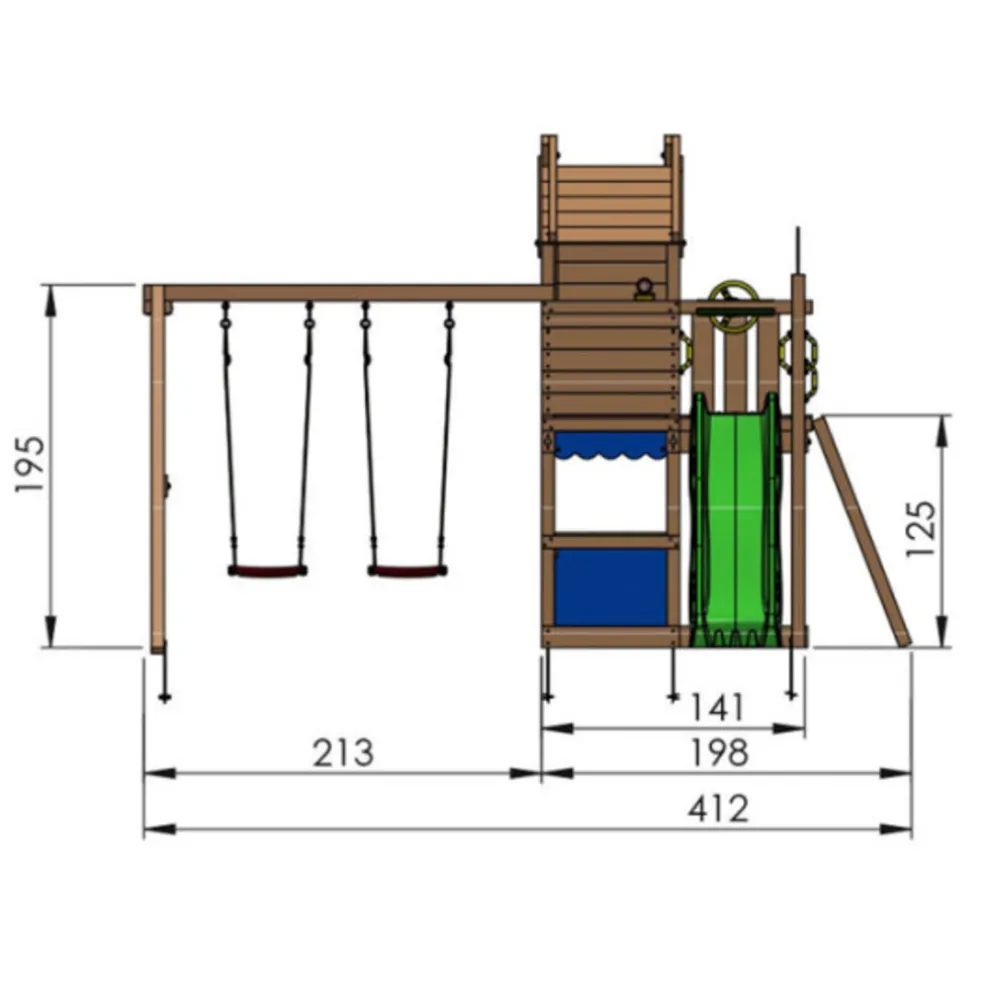 Lektorn Jungle Gym Resort m/rutschkana & gungmodul