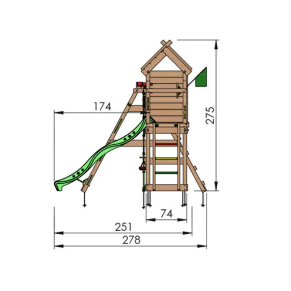 Lektorn Jungle Gym Resort m/rutschkana, gungmodul & klättermodul