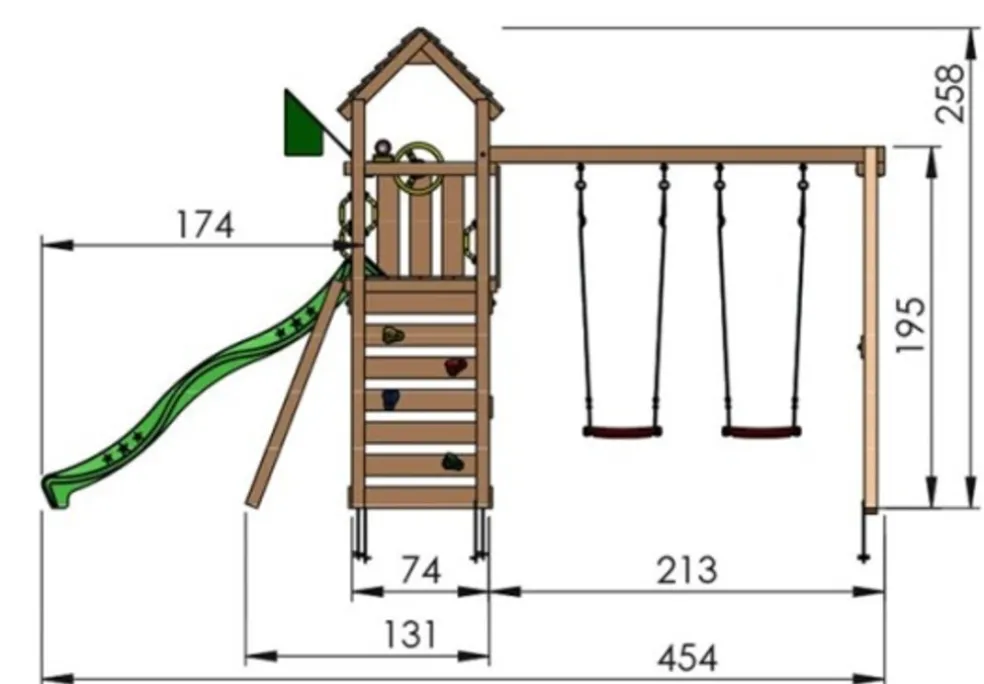 Lektorn Jungle Gym Safari m/rutschkana & gungmodul