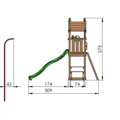 Lektorn Jungle Gym Totem m/rutschkana