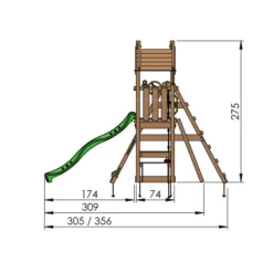Lektorn Jungle Gym Totem m/rutschkana, gungmodul & klättermodul