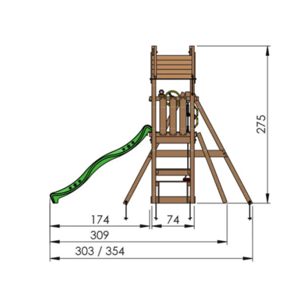 Lektorn Jungle Gym Totem m/rutschkana & gungmodul