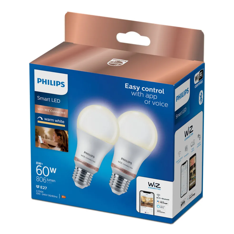 Ljuskälla Smart LED 8W/60W 2-pack Philips