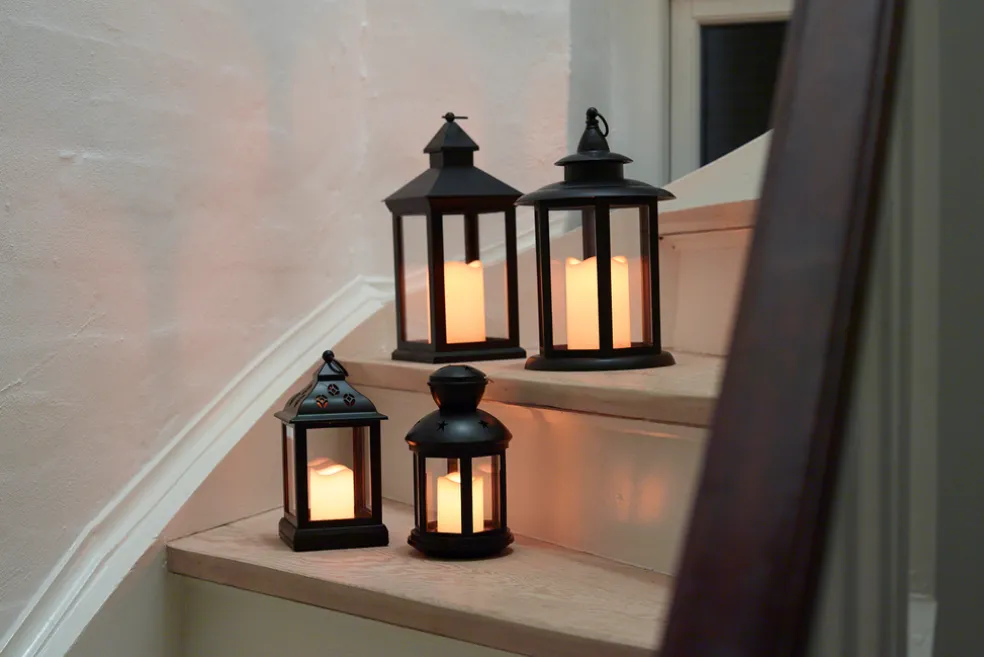 Ljuslykta 1 LED-blockljus Ø19,5 x 30,8 cm Stemning