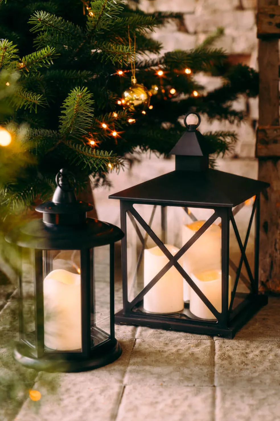 Ljuslykta 1 LED-blockljus Ø19,5 x 30,8 cm Stemning