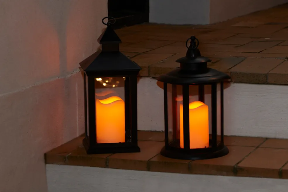 Ljuslykta 1 LED-blockljus Ø19,5 x 30,8 cm Stemning