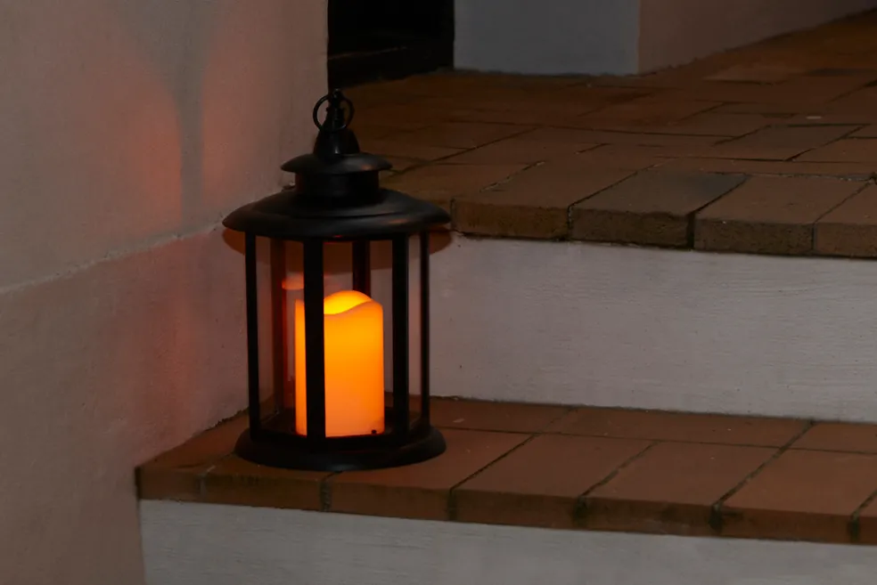 Ljuslykta 1 LED-blockljus Ø19,5 x 30,8 cm Stemning