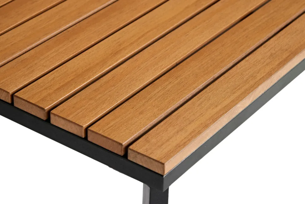Loungeset Tokyo Svart/Grå/Teak 4 delar Sunlife