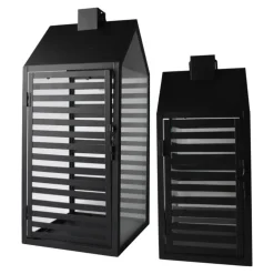 Lykta House Set Svart 32/42 cm
