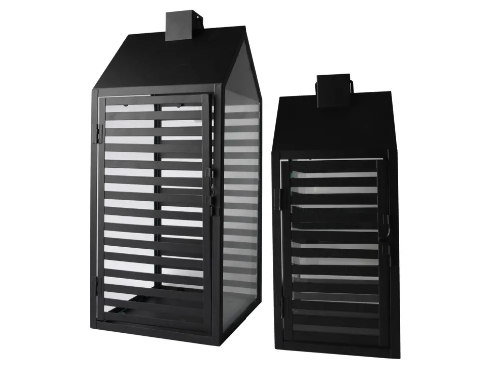 Lykta House Set Svart 32/42 cm