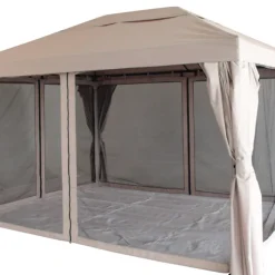 Lyxpaviljong Beige/Svart 3 x 4 m