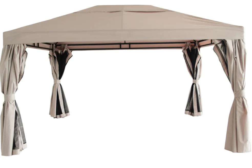 Lyxpaviljong Beige/Svart 3 x 4 m
