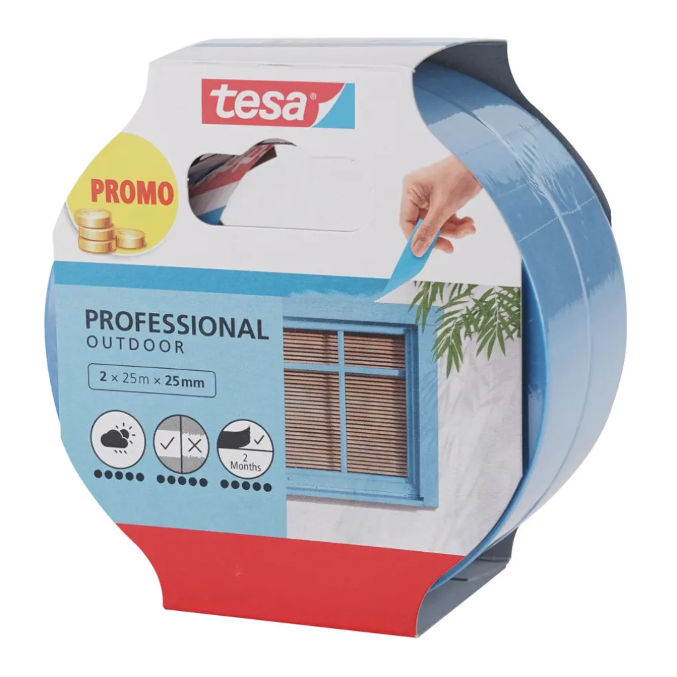 Maskeringstejp Professional Outdoor 25 mm x 25 m 2-pack Tesa
