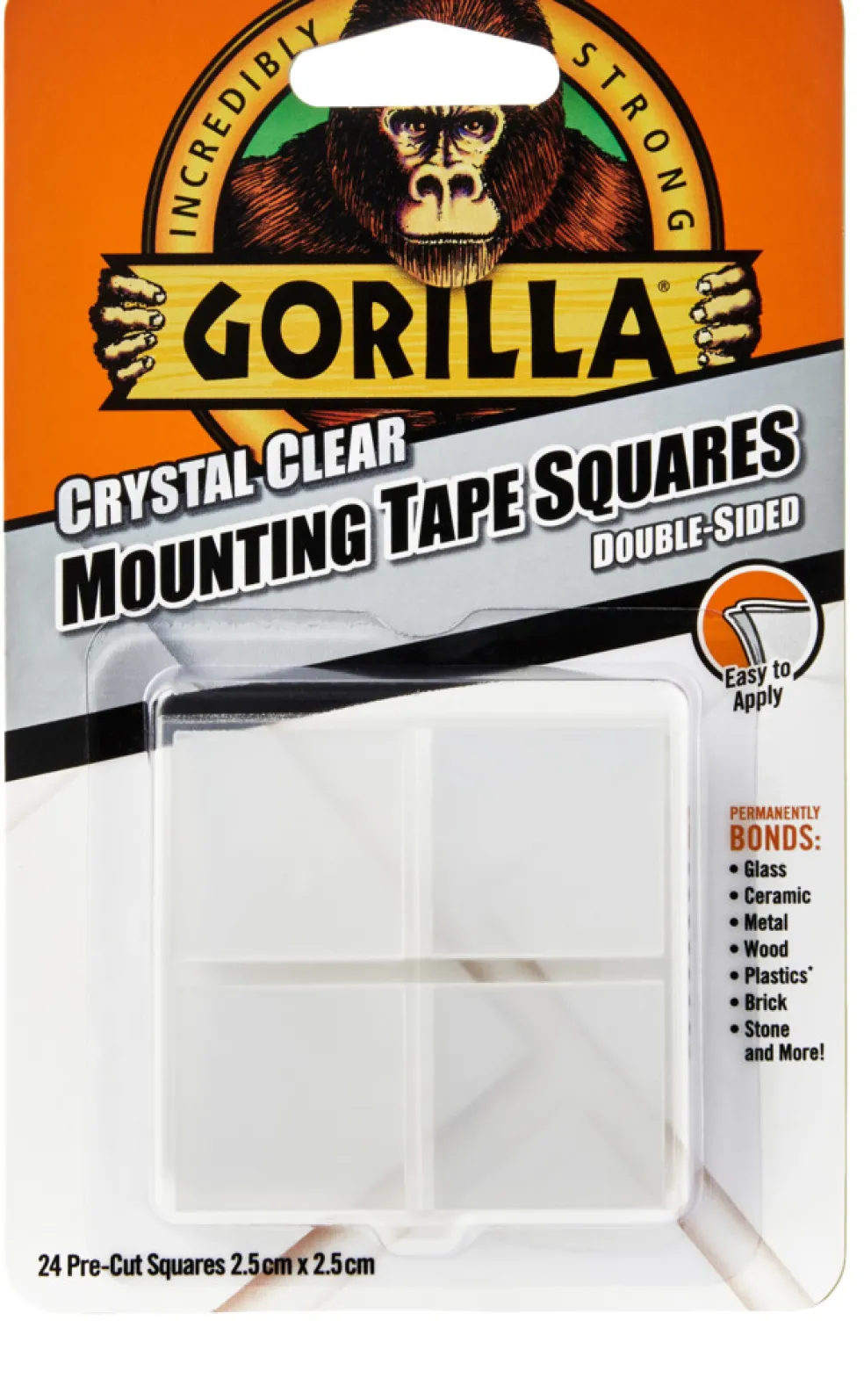 Monteringstejprutor 2,5 x 2,5 cm 24-pack Gorilla