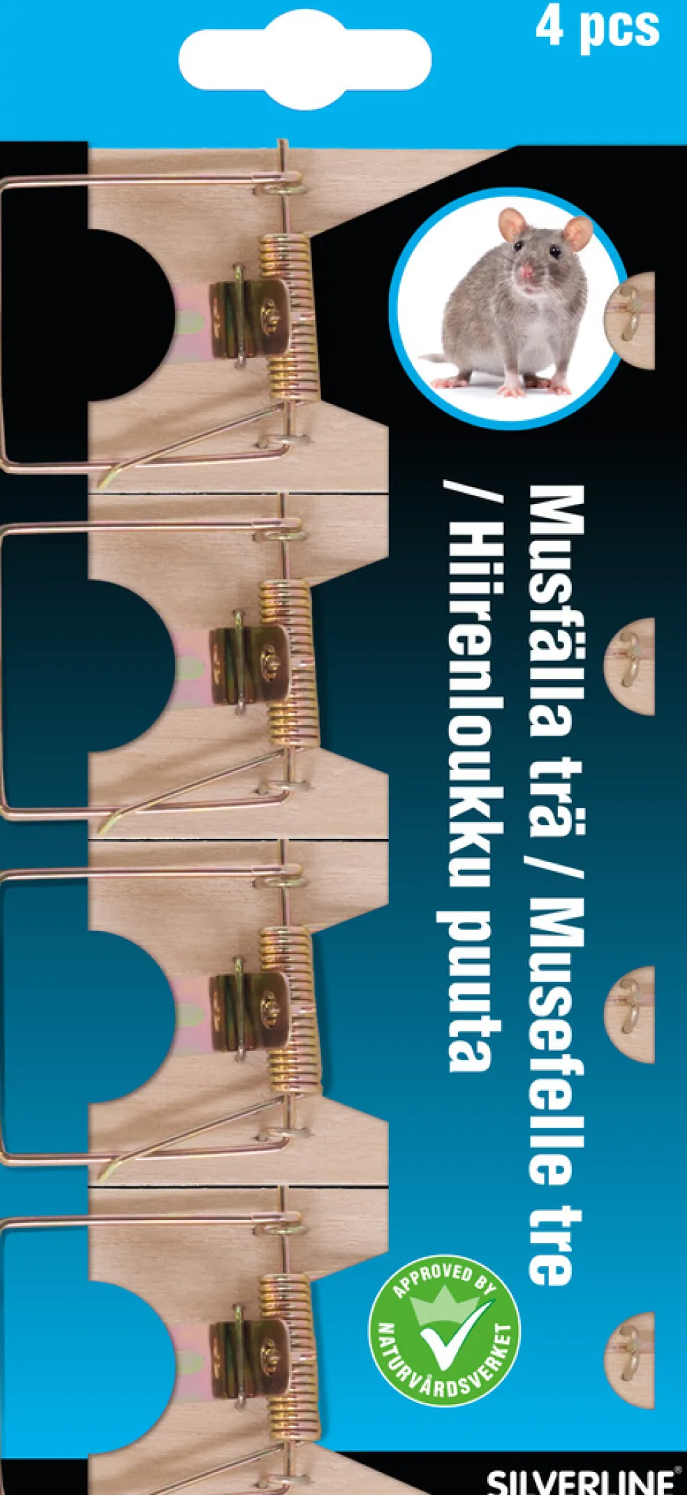Musfälla Trä 4-pack Silverline