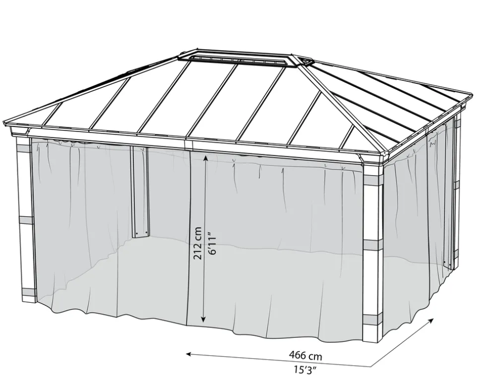 Myggnätset t/paviljong Dallas 483 x 422 cm Canopia by Palram