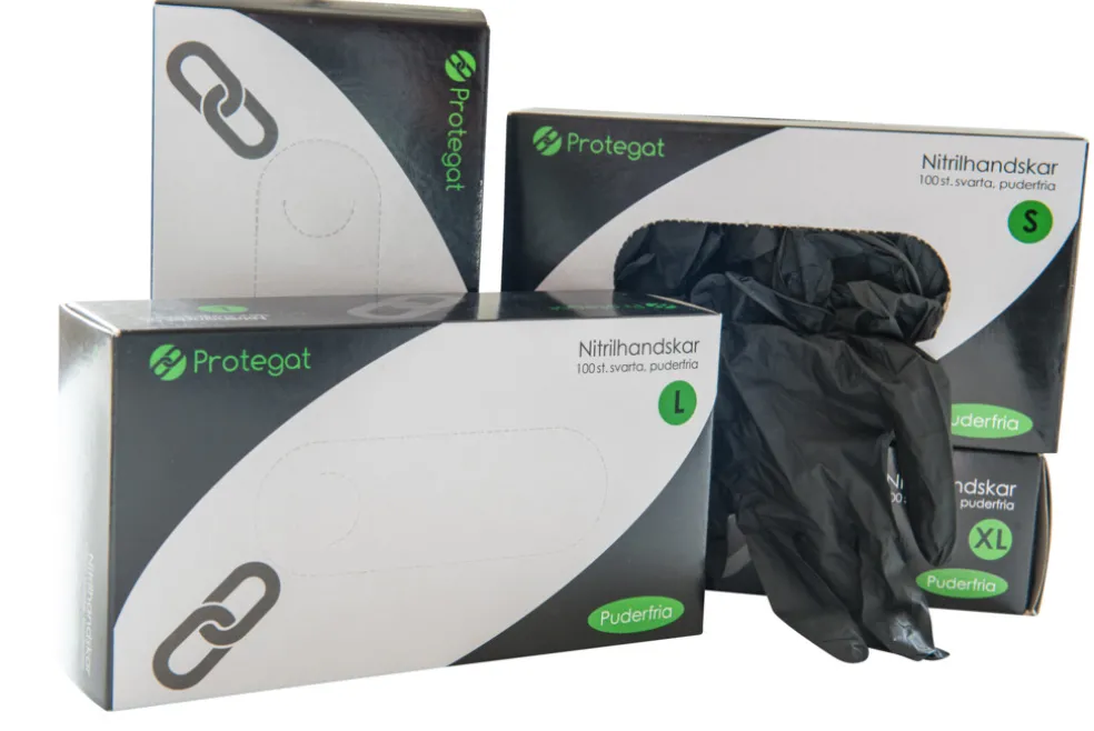Nitrilhandske Svart L 100-pack